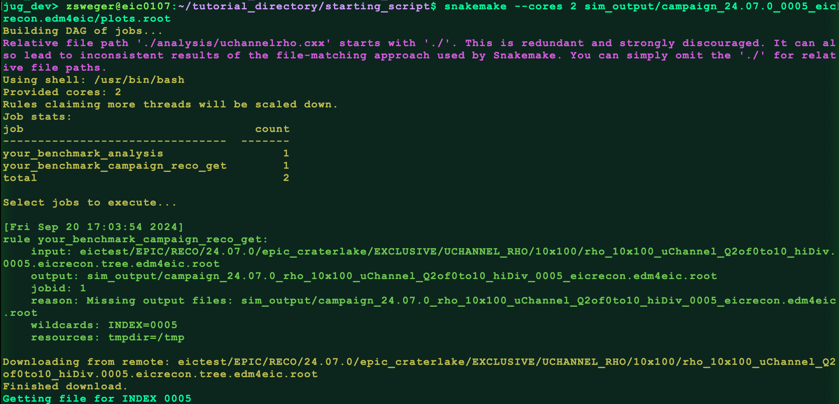 Snakemake output second rule